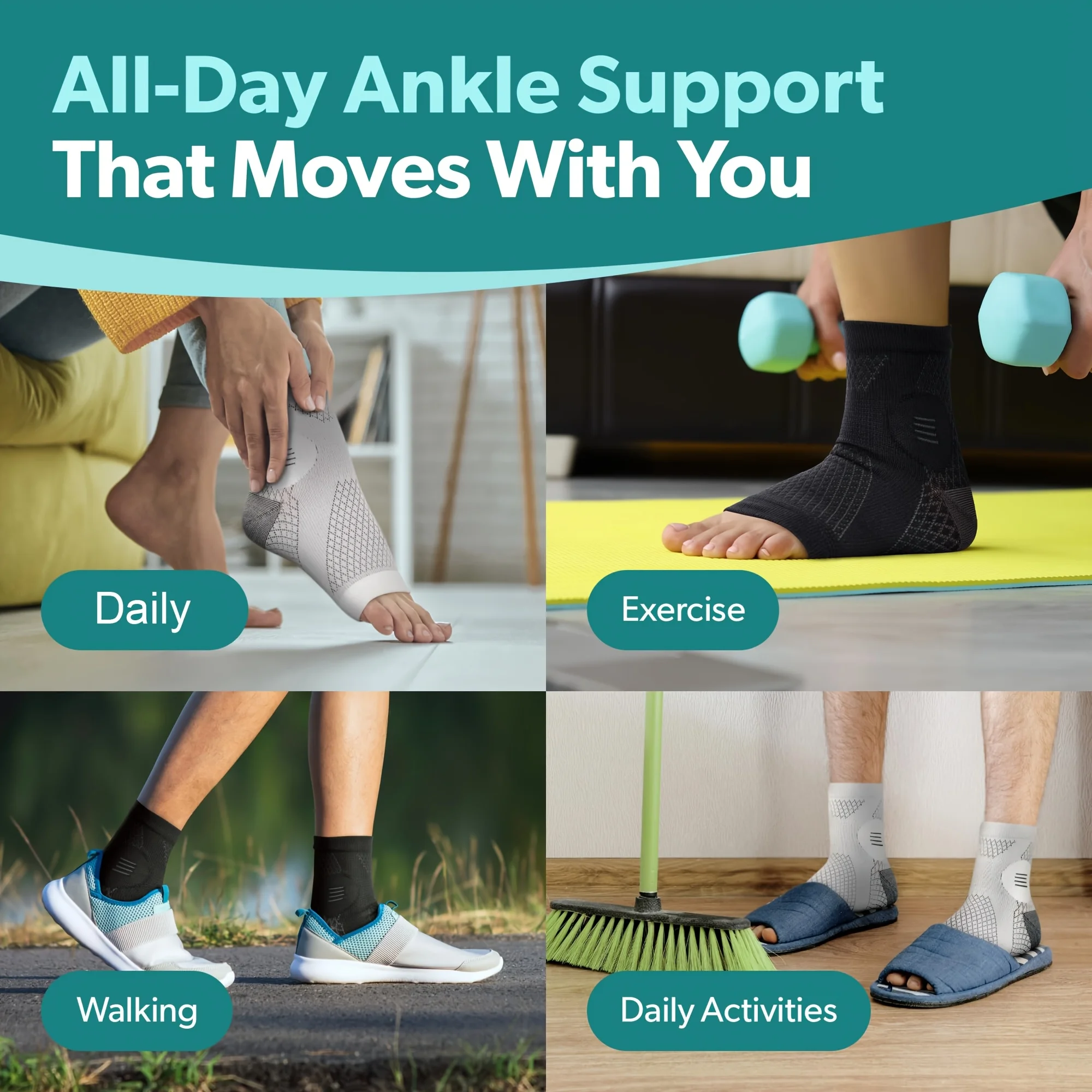 زوج واحد من أكمام الكاحل والقد - مراجعة Ankle Brace Sock وسعره