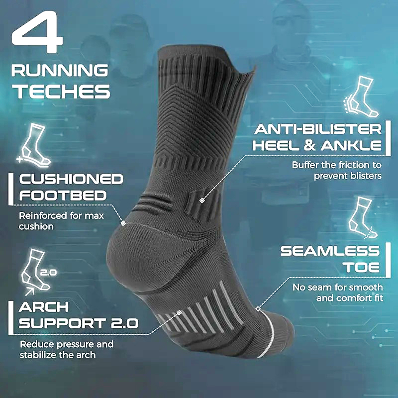 1/5 زوج من جوارب كرة السلة الر - مراجعة Athletic Sock Cushion وسعره